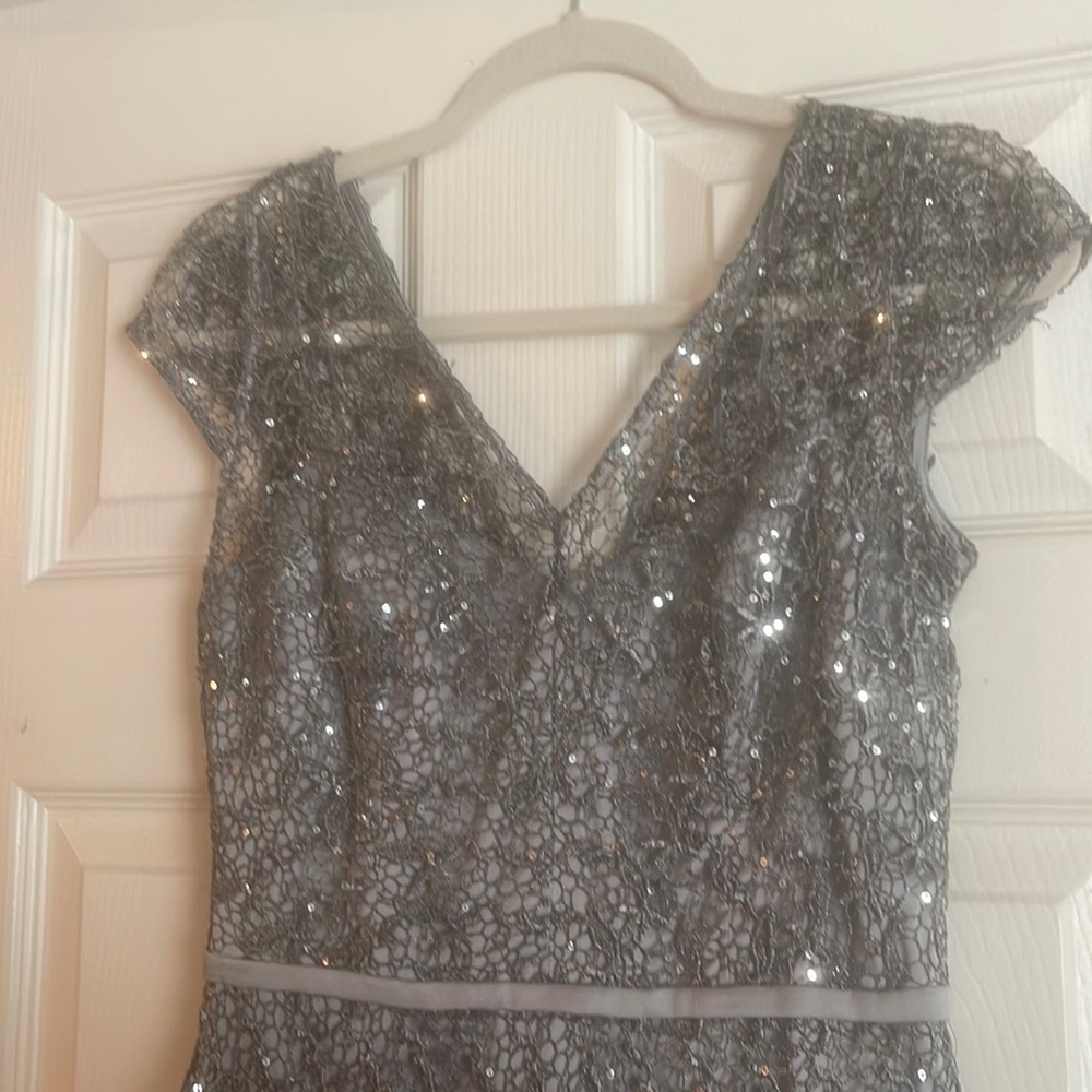 Kay Unger Silver Dress